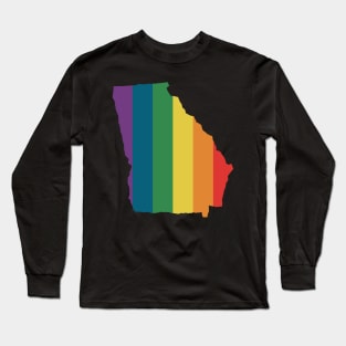 Georgia State Rainbow Long Sleeve T-Shirt